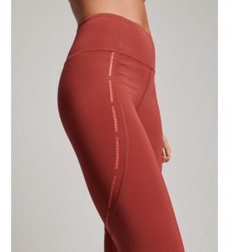 Superdry Tight leggings long mesh Active red