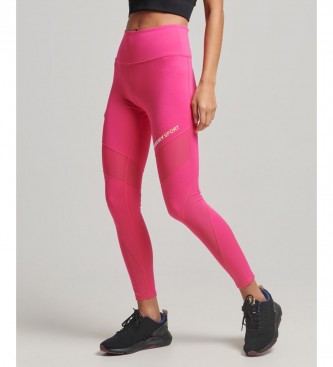 Superdry Training mesh leggings 7/8 pink