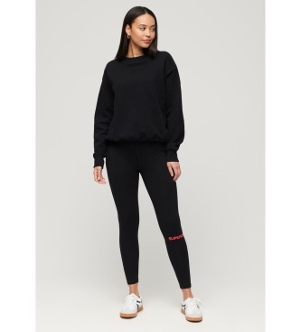 Superdry Legging met hoge taille Sportswear zwart