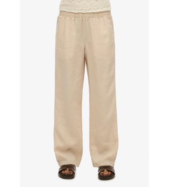 Superdry Pantaln de Lino beige