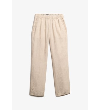 Superdry Pantaln de Lino beige