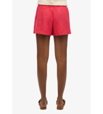 Superdry Kratka lanena rdeča