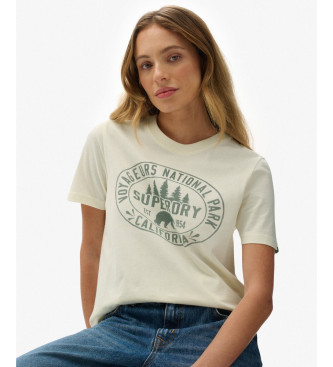 Superdry Koszulka Lo-Fi Outdoors Relaxed w kolorze złamanej bieli
