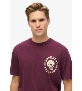 Superdry Lo-Fi Biker Graphic Loose Loose T-shirt purple