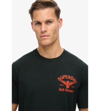 Superdry Camiseta Lo-Fi Biker Graphic Loose  marino