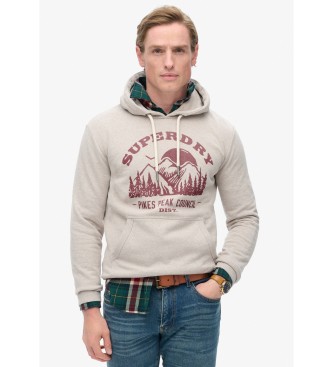 Superdry Lo-Fi Outdoor Grafik Sweatshirt beige