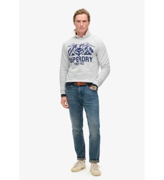 Superdry Felpa girocollo con grafica Lo-Fi Outdoors Grigia