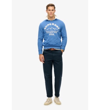 Superdry Lo-Fi Outdoors Grafik Crew Sweatshirt blau