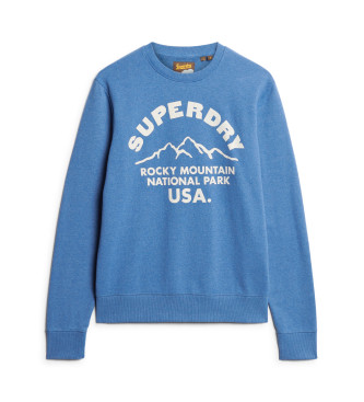 Superdry Sudadera Lo-Fi Outdoors Graphic Crew azul