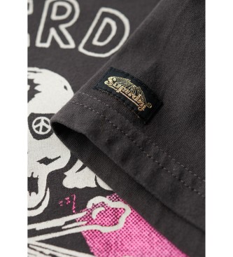 Superdry T-shirt punk Lo-Fi nera