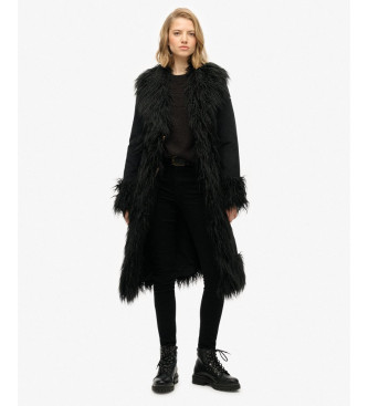 Superdry Abrigo Afghan negro