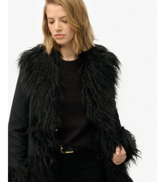 Superdry Abrigo Afghan negro