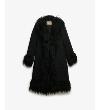 Superdry Abrigo Afghan negro