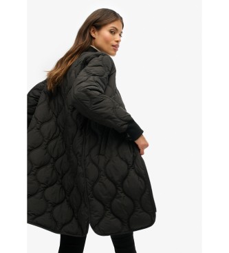 Superdry Long Quilted Liner Jacket black
