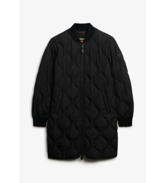Superdry Long Quilted Liner Jacket black