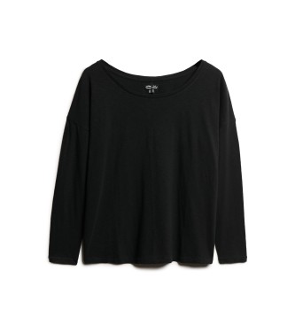 Superdry Long sleeve knitted T-shirt black