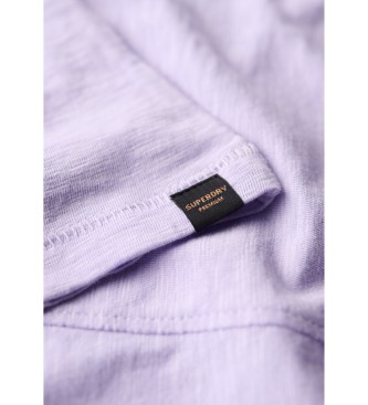 Superdry Long sleeve knitted T-shirt with V-neck, lilac