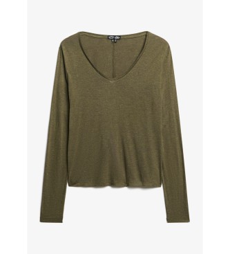 Superdry Long Sleeve V Neck T-shirt green
