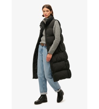 Superdry Gilet trapuntato nero lungo