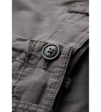 Superdry Pantaln cargo de corte recto y talle bajo gris