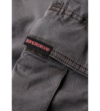 Superdry Pantaloni cargo grigi a vita bassa e taglio dritto