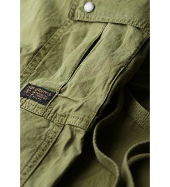 Superdry Pantaln militar de talle bajo verde