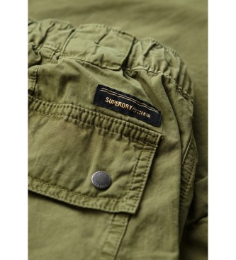 Superdry Pantaloni militari verdi a vita bassa