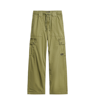 Superdry Pantaln militar de talle bajo verde