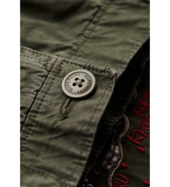 Superdry Cargo broek met lage taille en groen borduursel