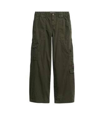 Superdry Low rise cargo trousers with green embroidery