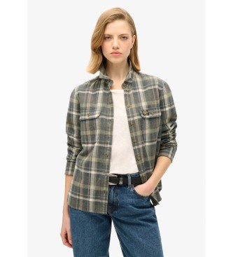 Superdry Niebieska koszula flanelowa w kratę Lumberjack