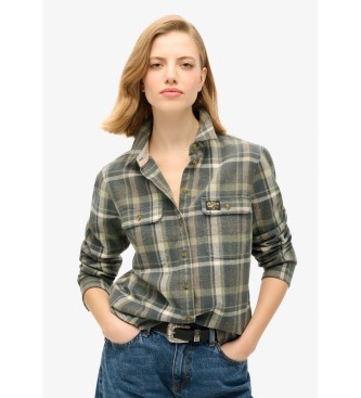 Superdry Niebieska koszula flanelowa w kratę Lumberjack