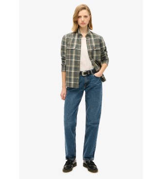 Superdry Niebieska koszula flanelowa w kratę Lumberjack