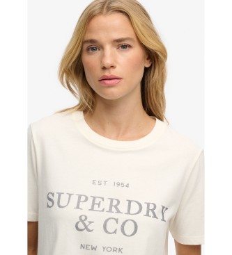 Superdry Camiseta Luxe blanco crema