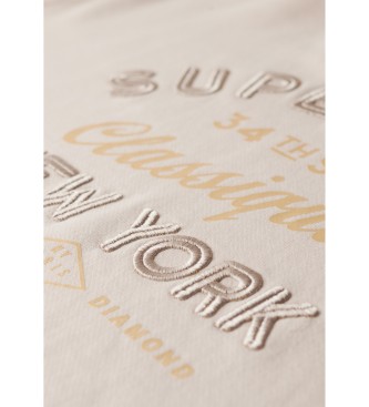 Superdry Locker sitzendes Sweatshirt mit metallischem Luxe-Logo beige