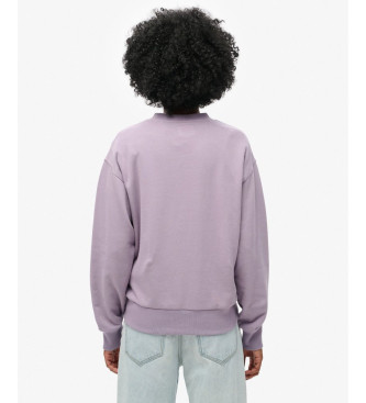 Superdry Loose-fitting sweatshirt with metallic Luxe logo lilac