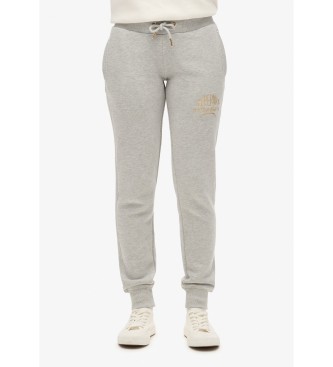 Superdry Pantalon de jogging avec logo mtallique Luxe grey