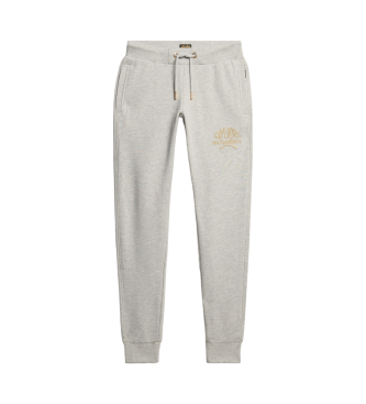 Superdry Pantaln jogger con logotipo metalizado Luxe gris