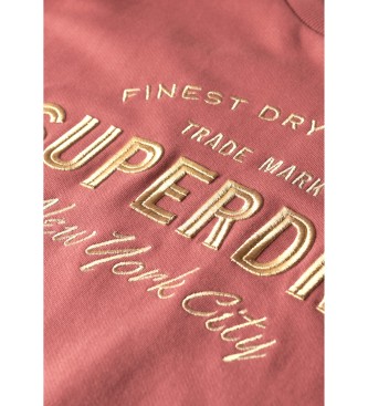 Superdry Kjole i sweatshirtstof med metallisk Luxe-logo i pink