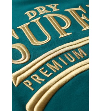 Superdry Abito in felpa con logo Luxe metallizzato verde