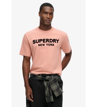 Superdry Luźna koszulka sportowa Luxury w kolorze różowym