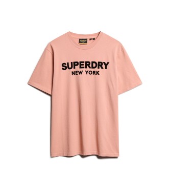 Superdry Luźna koszulka sportowa Luxury w kolorze różowym