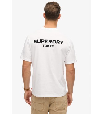 Superdry Luźna koszulka sportowa Luxury w kolorze białym