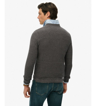 Superdry Camisola de textura leve cinzenta