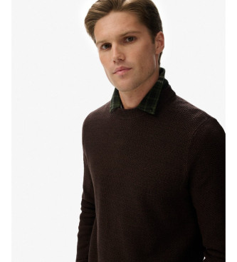 Superdry Camisola castanha escura de textura leve