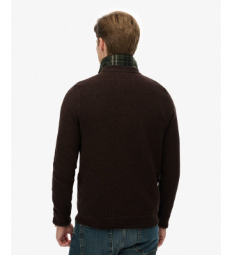 Superdry Camisola castanha escura de textura leve