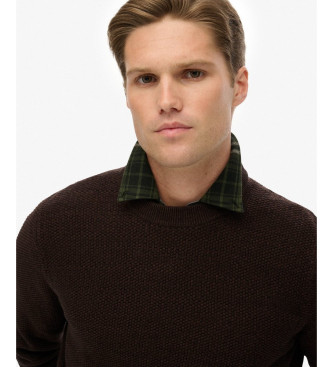 Superdry Camisola castanha escura de textura leve
