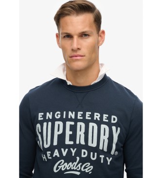 Superdry Machined Goods Workwear navy crew-neck sweatshirt