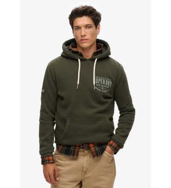 Superdry Machined Goods Workwear hoodie groen