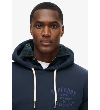 Superdry Felpa con cappuccio da lavoro Navy Machined Goods